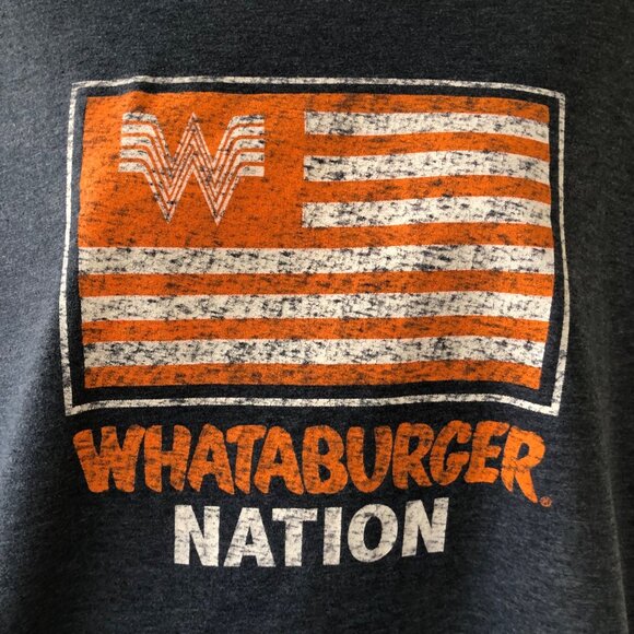 Whataburger Nation Adult XL Gray Orange Graphic Logo Tee - Picture 2 of 10
